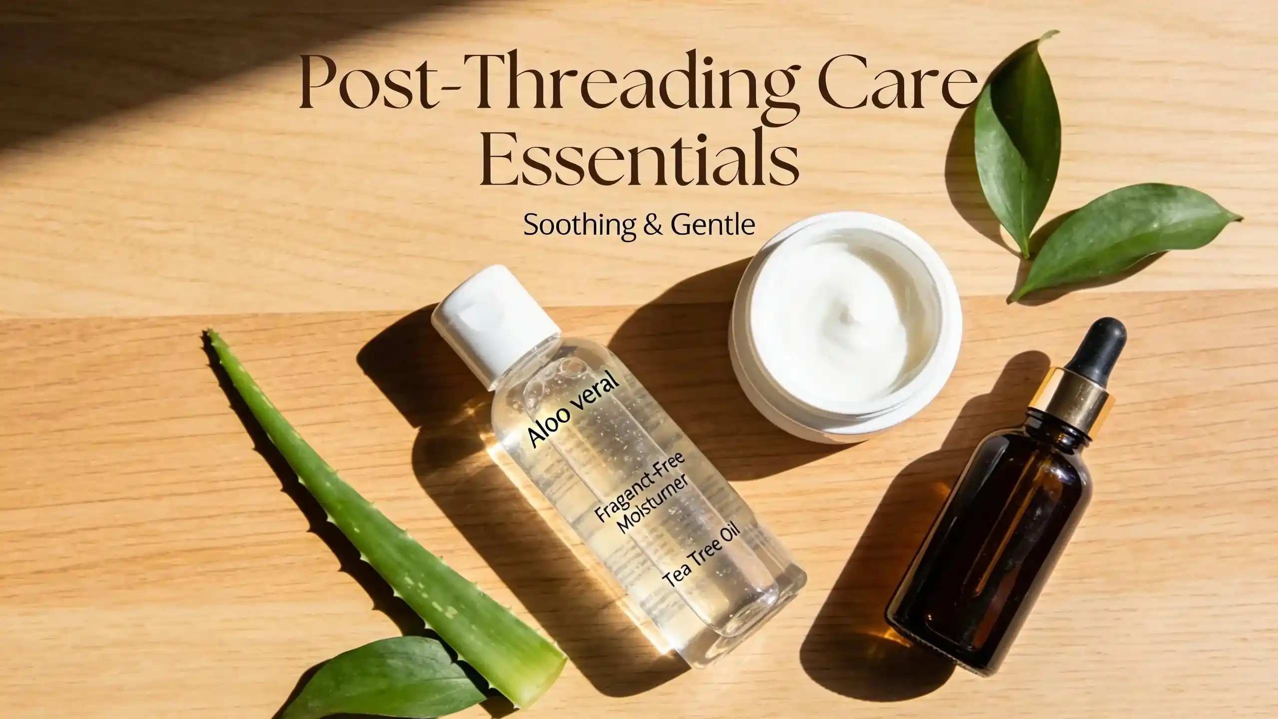 Soothing aftercare products used after threading