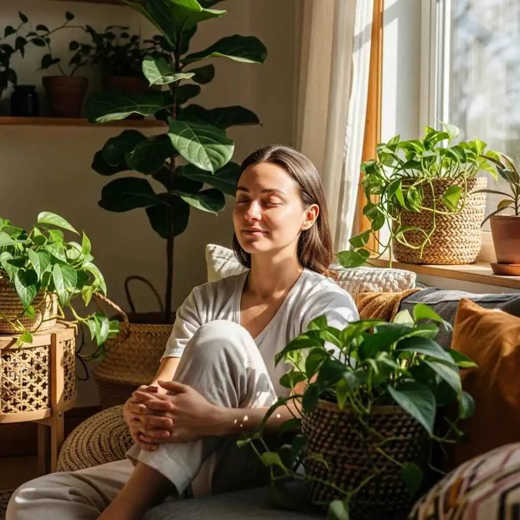 Relaxing home environment promoting skin health after threading with a focus on avoiding makeup and sun exposure